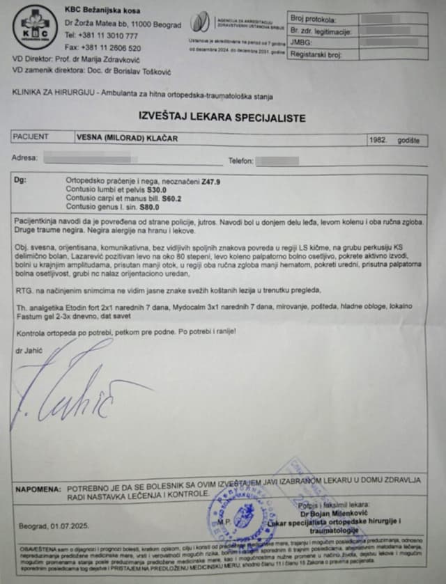 Brutalno hapšenje Vesne Klačar kod Fontane na Novom Beogradu